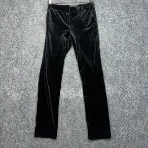 Happily Grey X Aqua Pants Womens XS Black Velour Stretch Zip Fly Tapered Leg NEW